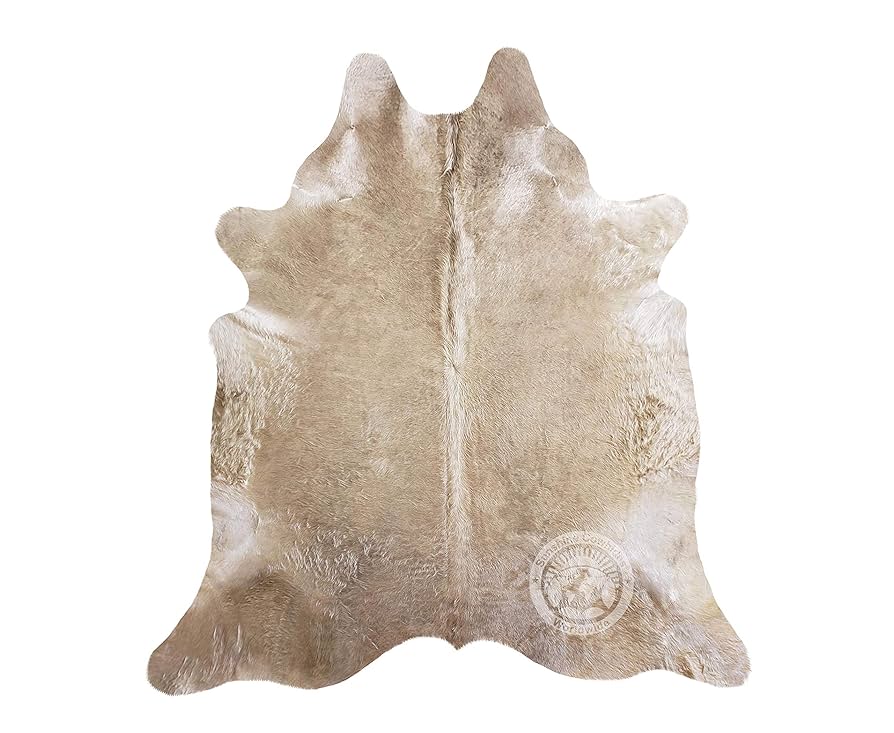 Amazon | Sunshine Cowhides 100%本物のトープグレー牛革ラグ